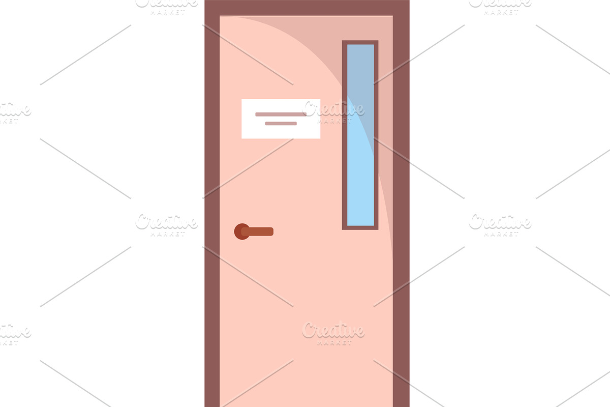 closed door to room vector icon, an Object Illustration by vectorpointstudio