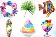 Watercolor Aloha Hawaii Clipart PNG, a Seasonal Illustration by Canvas Craft (Thumbnail 2 of 3)