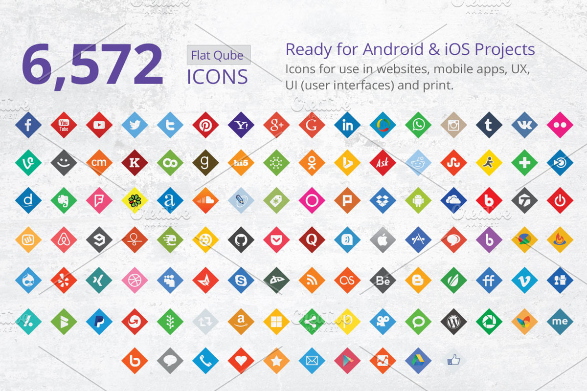 212 Qube Social Media Icons, an Icon by ArtFusion (Photo 3 of 5)