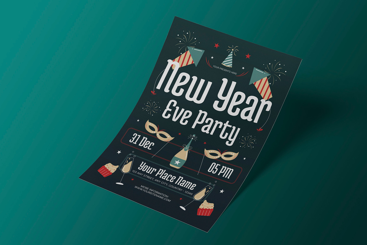 Green New Year Eve Flyer, a Flyer Template by Neermana (Photo 2 of 4)