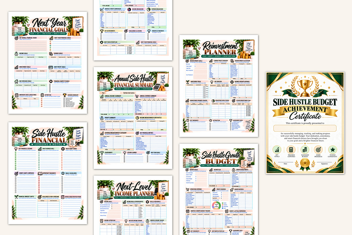 Side Hustle Budget Planner, a Stationery Template by Designmela01 (Photo 4 of 5)
