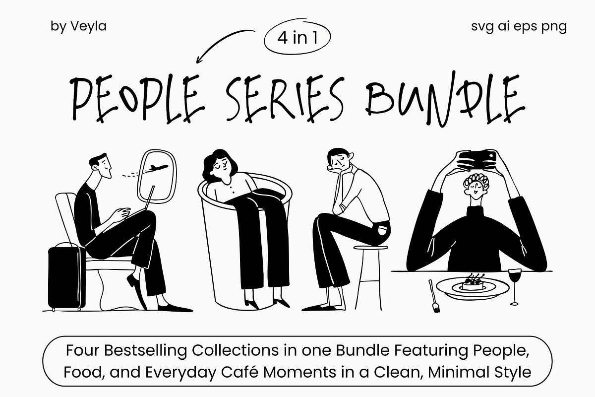 People Series BUNDLE: All 4 in 1, a Person Illustration by Veyla (Photo 2 of 33)