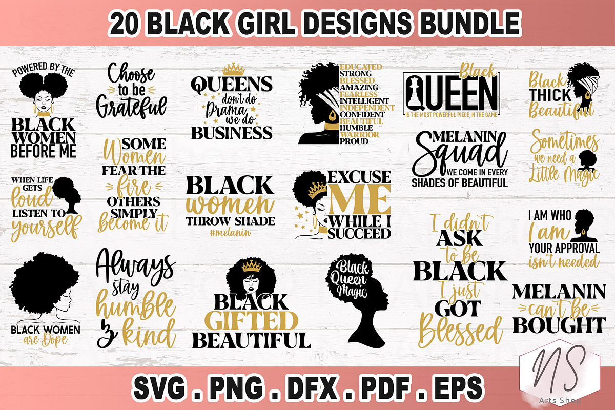 Black Woman SVG Bundle, a Graphic by NS Arts Shop (Photo 1 of 5)