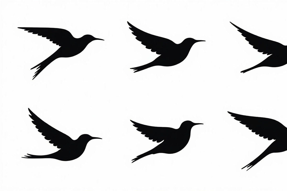Flying Bird Silhouette Bundle, an Illustration by Creativeshirt (Photo 5 of 10)