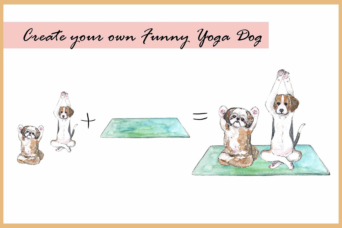 Yoga Cats & Dogs Clipart, an Animal Illustration by VianneArt (Photo 9 of 11)