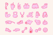 Fit girl era. Vector fitness doodles, an Object Graphic by venimo (Thumbnail 10 of 13)