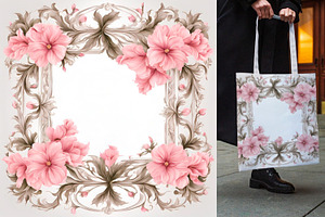 SET Mockup Border Frame Flower Rose