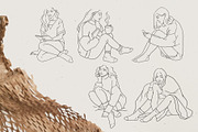 Cozy day.  Female line art, a Graphic by heyXeni (Thumbnail 5 of 9)