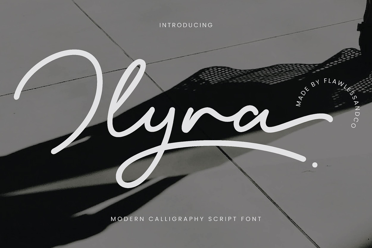 Ilyra - Modern Calligraphy Script Fo, a Script Font by Flawless And Co (Photo 1 of 10)