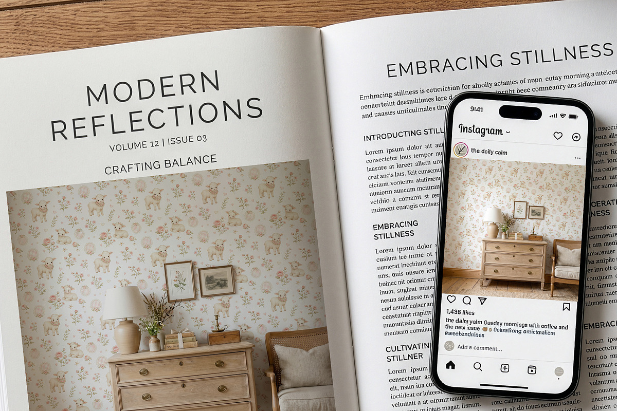 Farmhouse Wallpaper Mockup PSD, a Household Mockup by 1001 mockups (Photo 5 of 11)