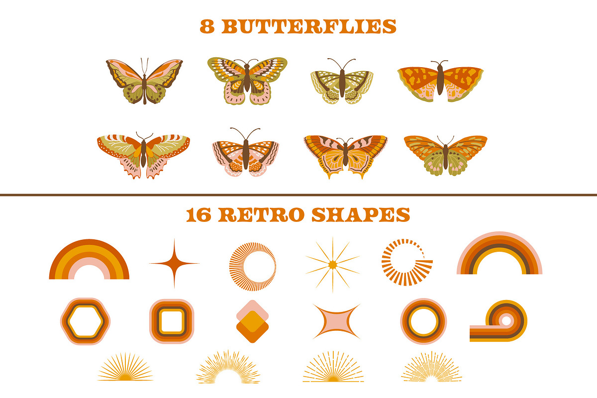 Happy Day Retro Graphics & Patterns, an Illustration by Wild Twig Co (Photo 3 of 13)