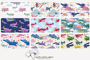 70 (kids) planes seamless pattern, a Pattern Graphic by Poppy Lane Studio (Thumbnail 7 of 10)