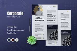 Corporate Resume, a Resume Template by Fannan Studio
