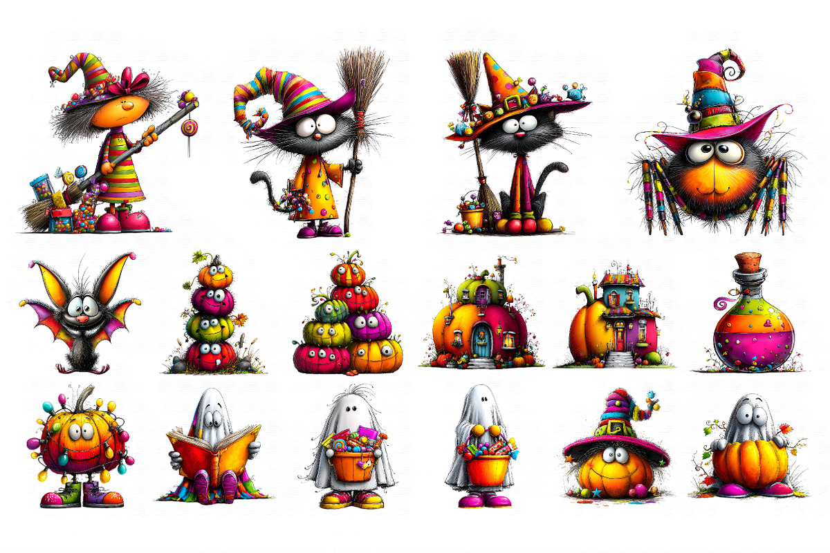 Whimsical Halloween Clipart, an Illustration by Libby Wishes (Photo 4 of 7)