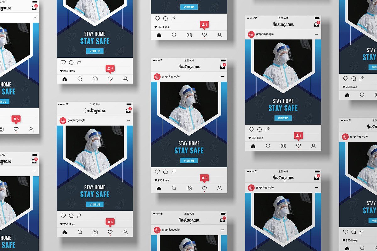 COVID-19 Instagram Template, a Social Media Template by UI_Expert (Photo 1 of 2)