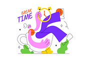 6 Break Time Vector Illustration, a Person Illustration by denayunebgt (Thumbnail 3 of 3)