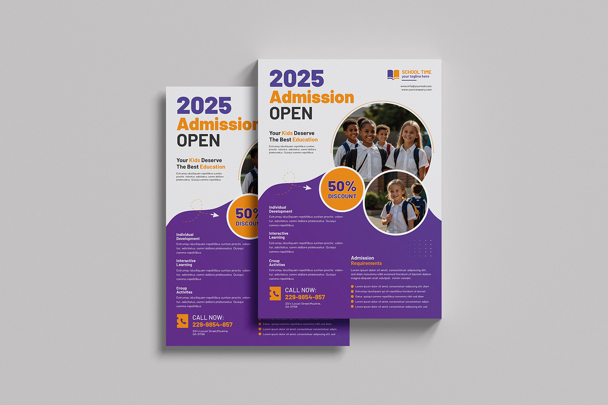 Admission Flyer Template, a Flyer Template by mrPixelLab (Photo 1 of 2)
