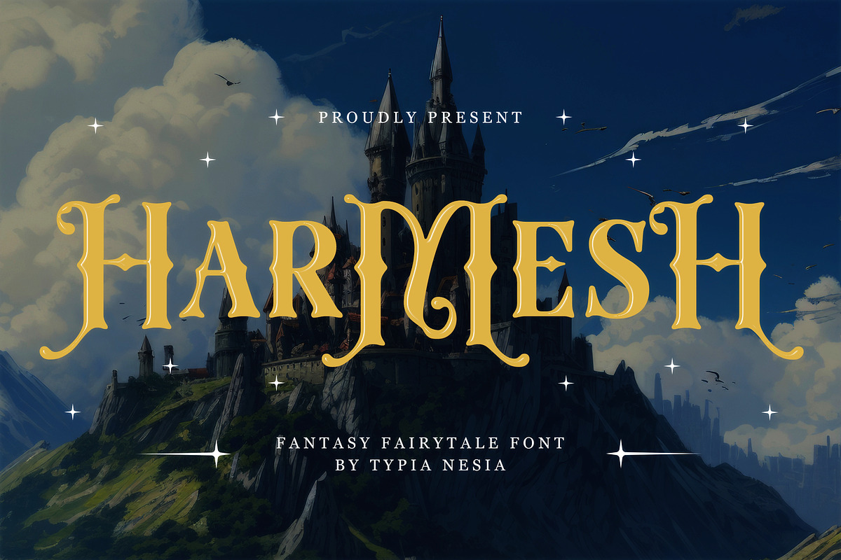 Harmesh - Classic Magical Fantasy, a Serif Font by Typia Nesia (Photo 1 of 12)