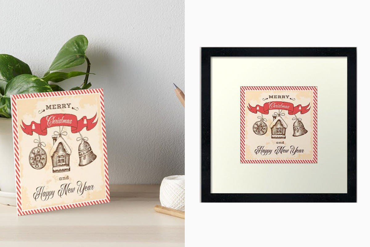 Vintage Christmas cards, a Card Template by Tabiti (Photo 8 of 9)