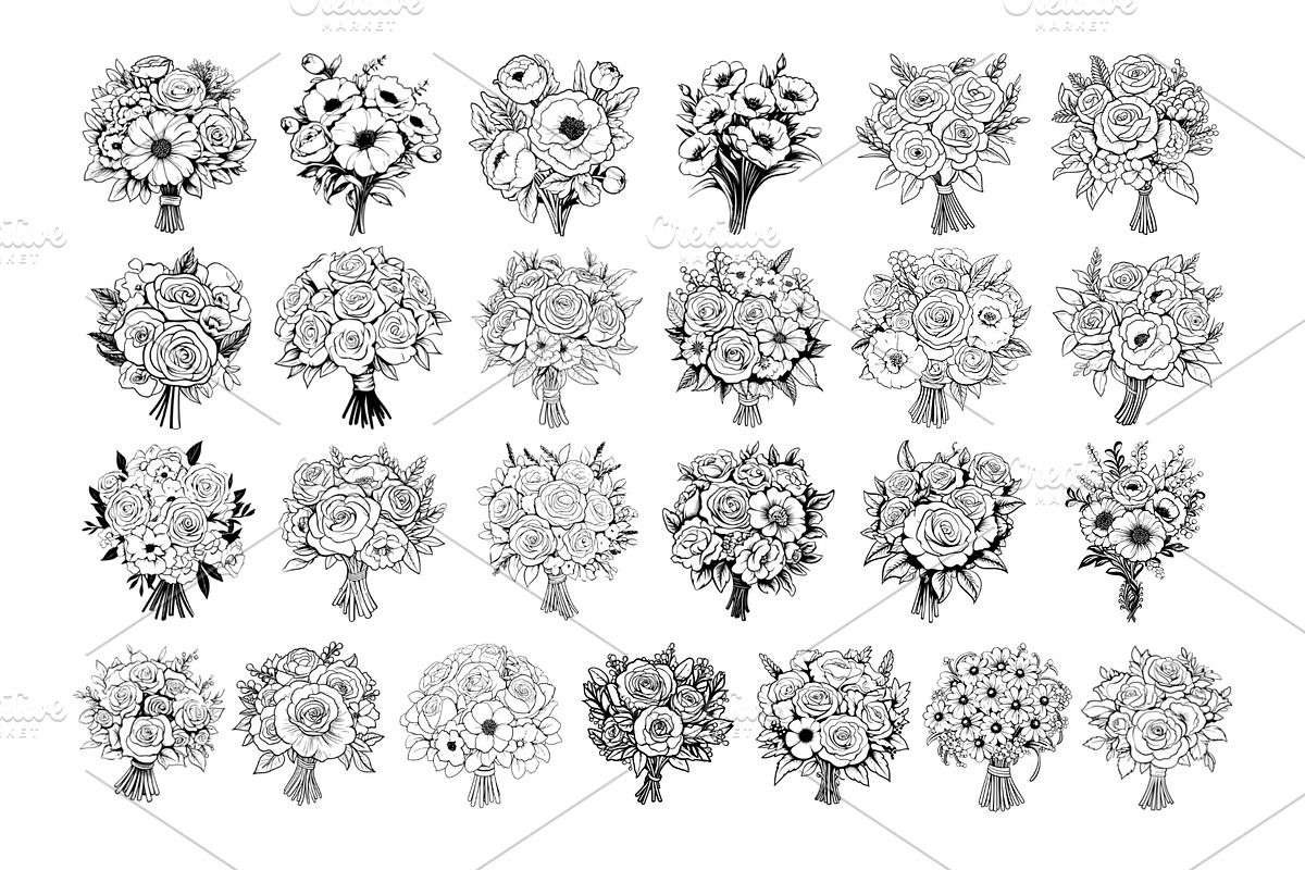 50 Bouquet Procreate Stamps Brushes, a Brush Add-On by Procreate Sale (Photo 4 of 6)