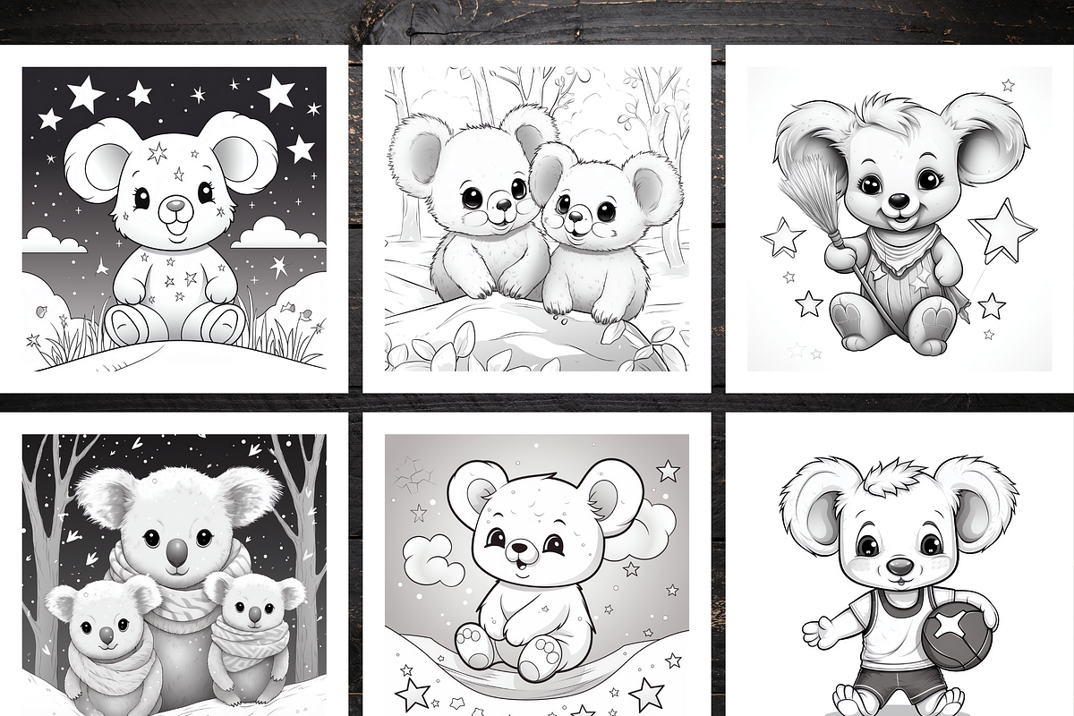 Koala Coloring Pages for Kids, a Brochure Template by LA Design (Photo 4 of 10)