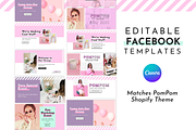 Pink Facebook Template Set for Canva, a Social Media Template by ltsdesigns (Thumbnail 1 of 6)