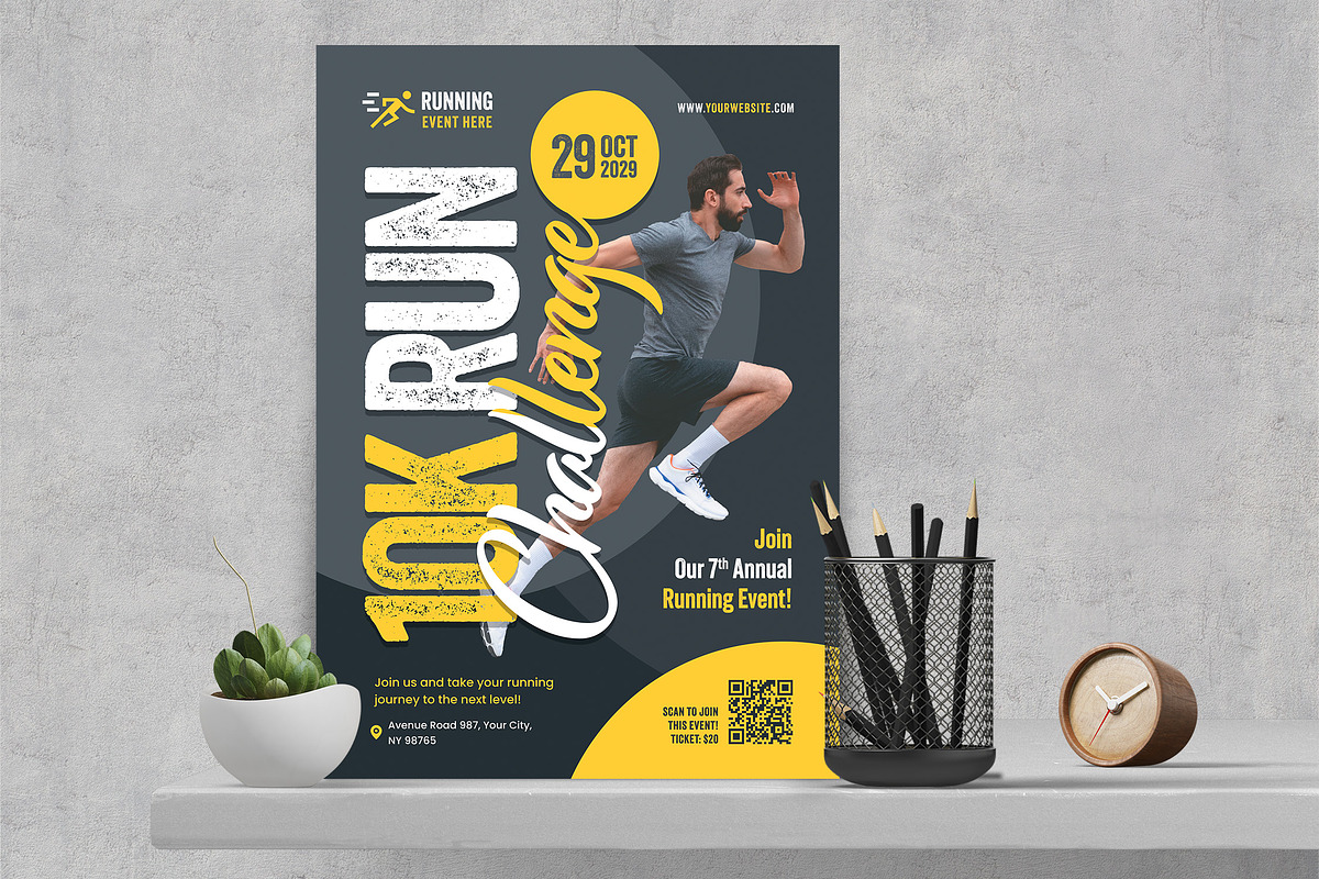 Running Challenge Flyer Template, a Flyer Template by Boostock (Photo 3 of 11)