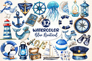 Watercolor Blue Nautical Collection, an Illustration by Dream Creation (Thumbnail 1 of 6)
