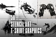50 Stencil Art Midjourney Prompts, an Object Graphic by MadeByAI Studio (Thumbnail 1 of 4)