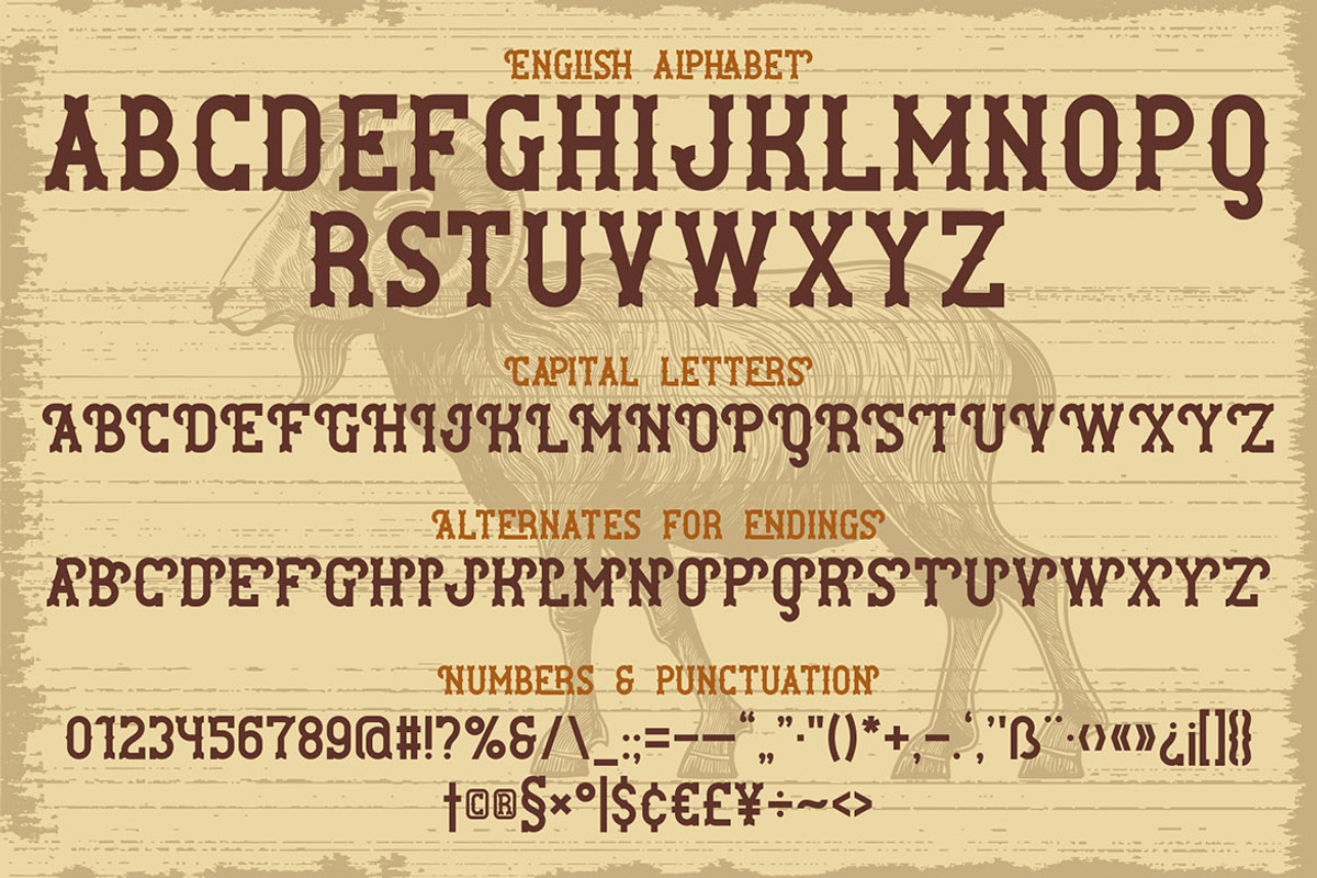 Ram Ranch Western Layered Font, a Serif Font by JumboDesign (Photo 3 of 6)