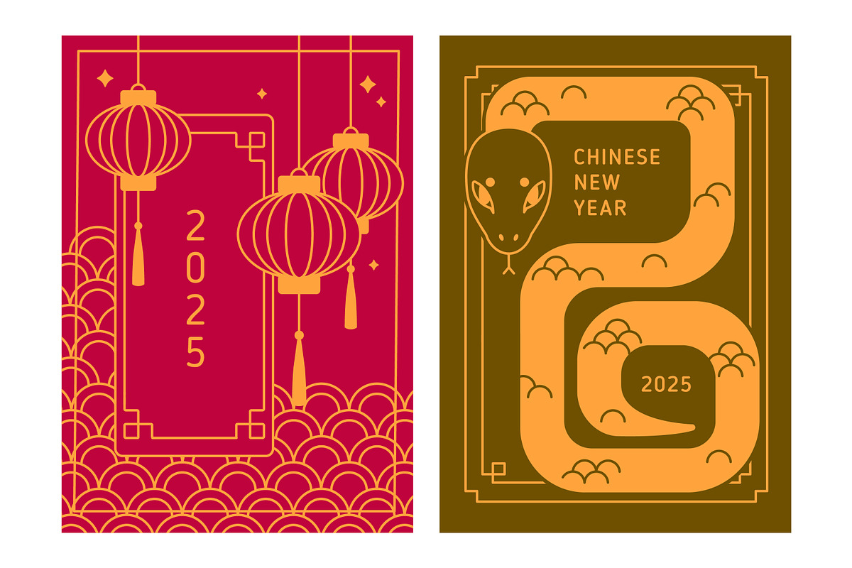 Happy Chinese New Year 2025 cards, a Decorative Illustration by Good Studio (Photo 4 of 11)