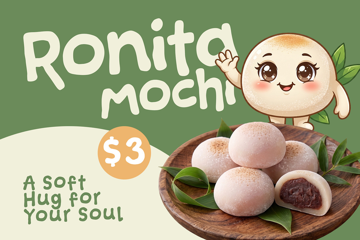 Mochi Green - Cozy & Display Font, a Handwritten Font by khurasan (Photo 2 of 6)