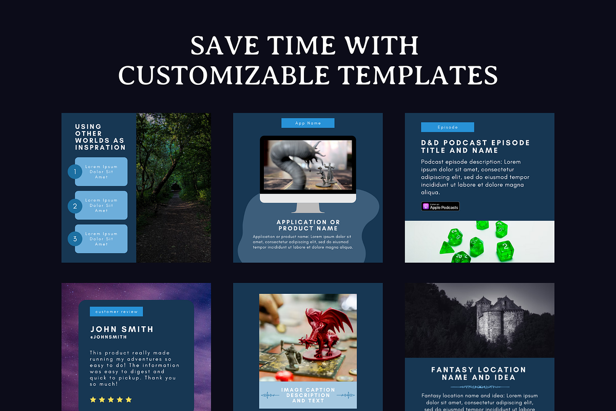 TTRPG Post Instagram Templates Canva, a Social Media Template by Minva Themes (Photo 3 of 4)