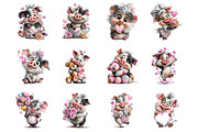 Quirky Valentine Pig Clipart, an Illustration by SinaCreation (Thumbnail 2 of 11)