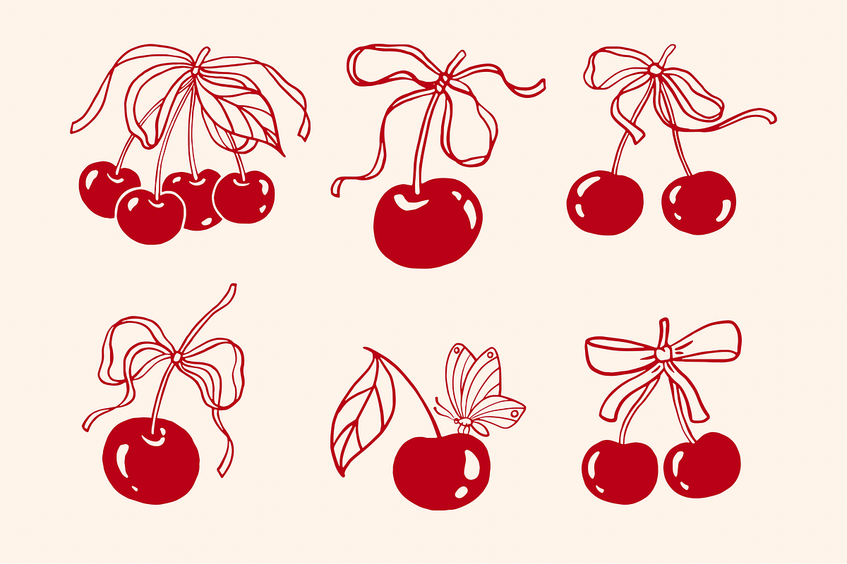 Whimsical Coquette Cherry Procreate, a Brushes & More by Veronika Gotovceva (Photo 3 of 7)