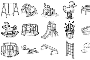 Kids Playground Set, an Object Graphic by nikagraphic