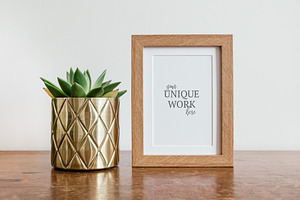 Wood Frame Mockup 3x2 Portrait#A