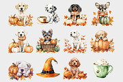 Watercolor Autumn Dog Clipart, a Seasonal Illustration by Design Market (Thumbnail 2 of 4)