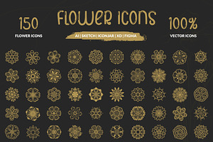 Flower Icons, a Duotone Icon by Brickclay