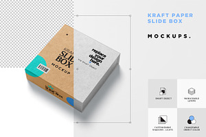 Kraft Paper Slide Box Mockups