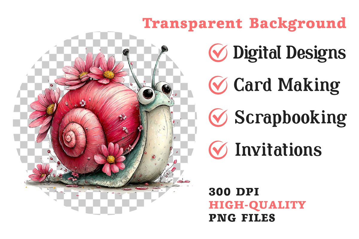 Whimsical Summer Snail Clipart, an Illustration by Dream Creation (Photo 8 of 8)