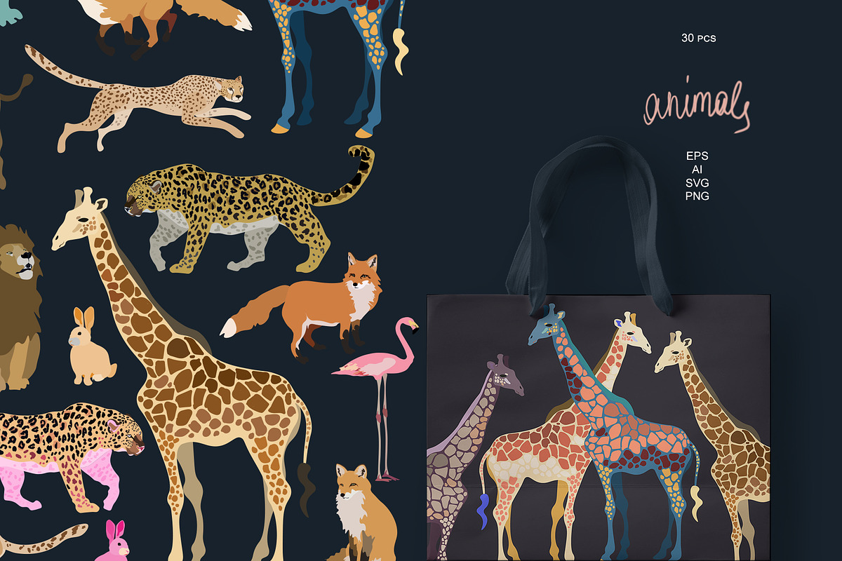 Animals vector clipart set, an Object Graphic by PatternsBlooming (Photo 2 of 6)