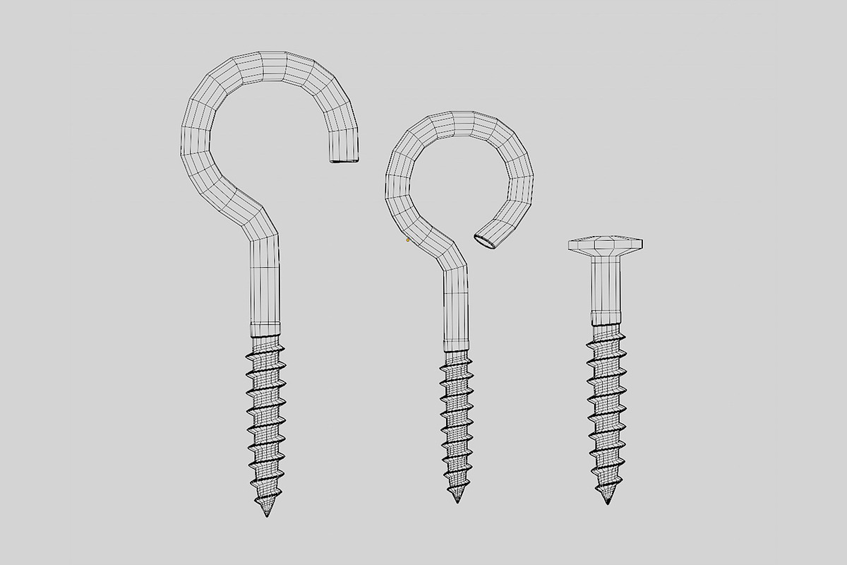 Screw hooks 02, an Object 3D Model by fahad121 (Photo 6 of 7)