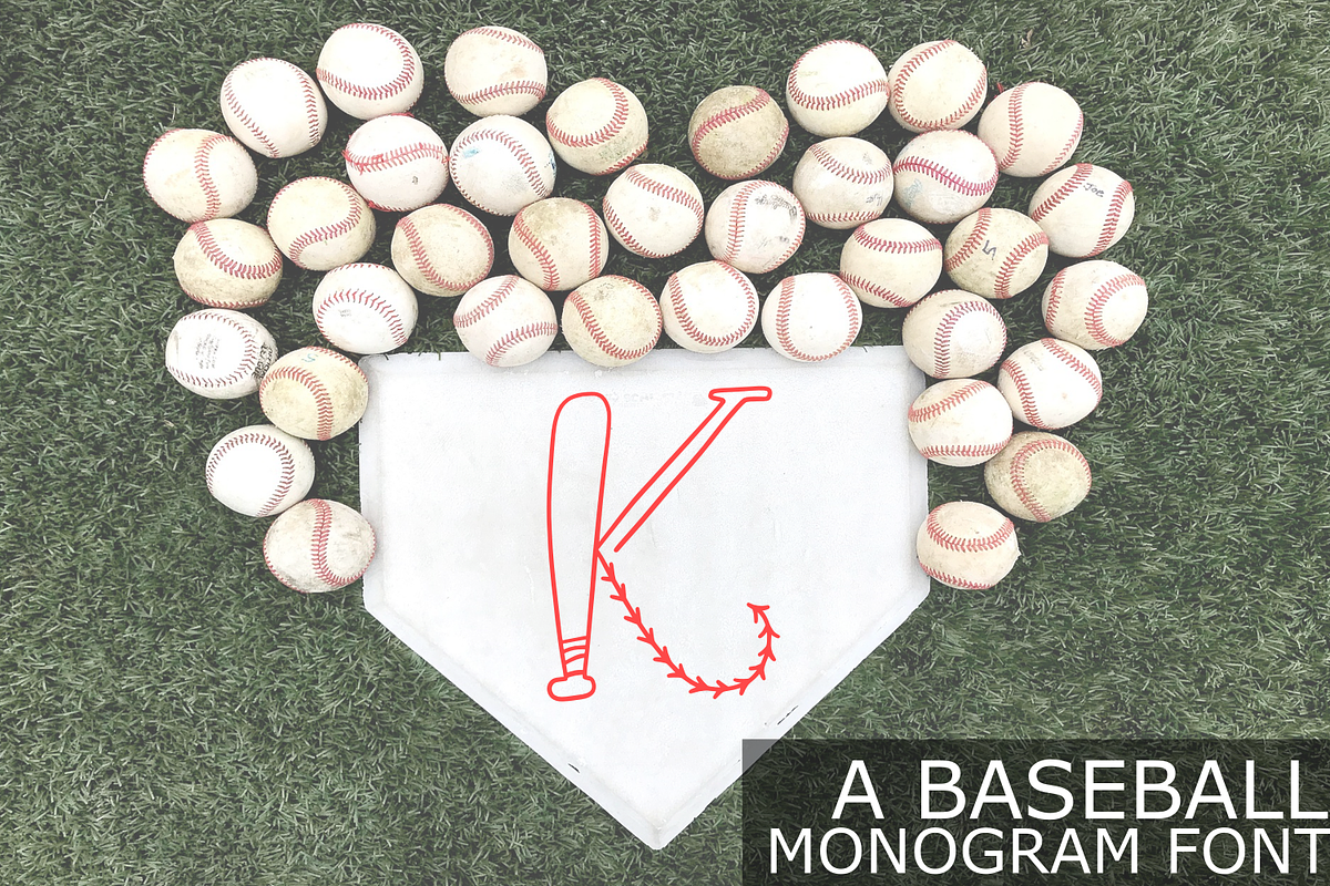 Hand Drawn Baseball Monogram Font
