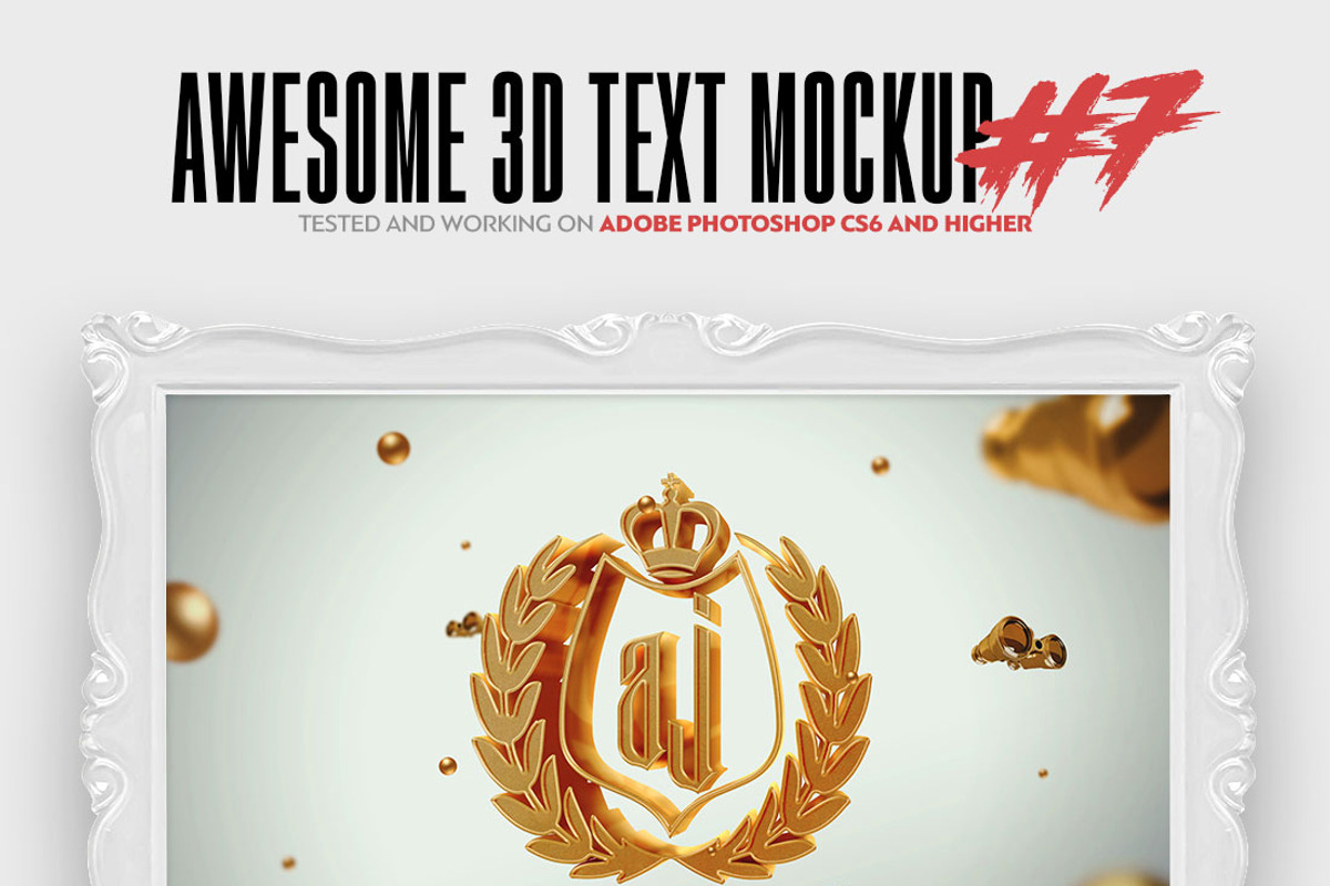 Awesome 3D Text Mockup Bundle, a Mockup by Amorjesu.com (Photo 8 of 21)