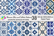 Morocco Blue and White Patterns, a Pattern Graphic by Canvas Craft (Thumbnail 1 of 9)