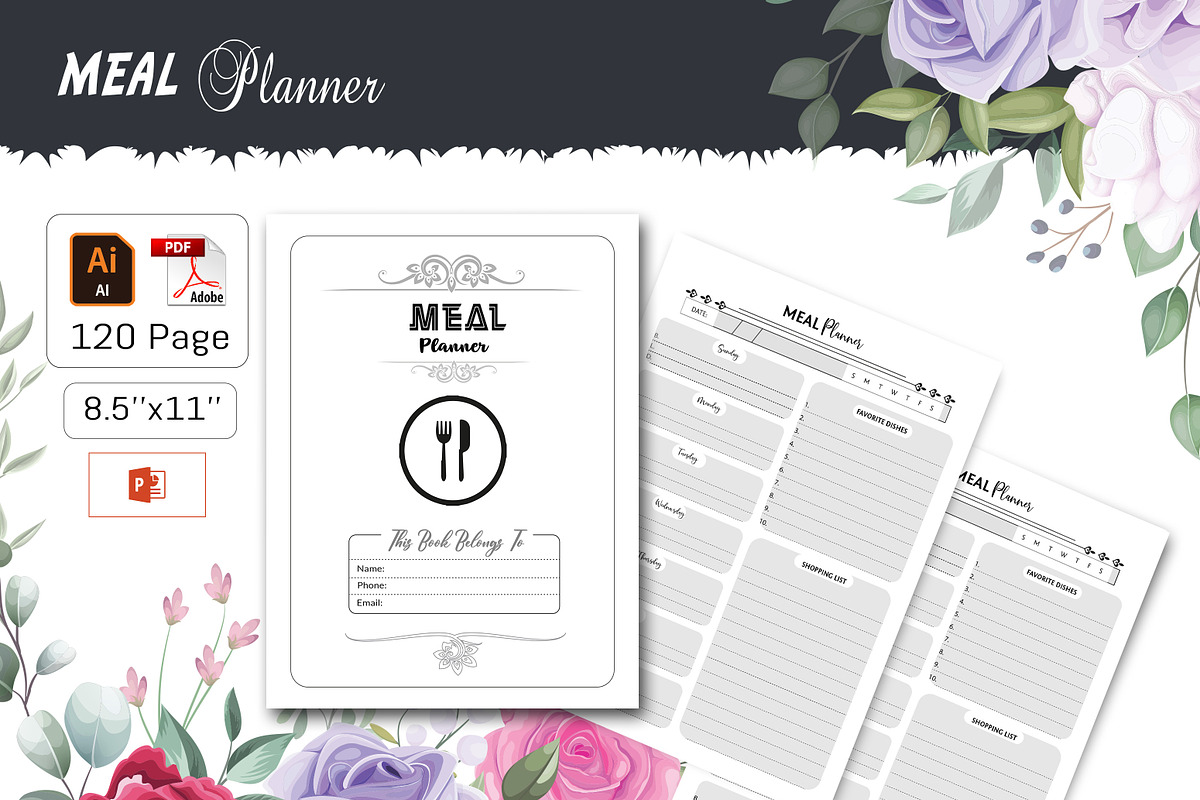 Meal Planner, a Stationery Template by design_hut (Photo 1 of 3)