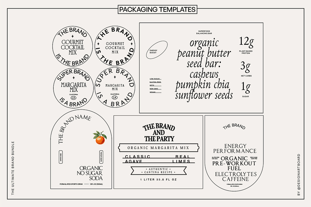 Food Logos & Packaging Kit Vol. 01, a Branding & Logo Template by @designartboard (Photo 8 of 28)