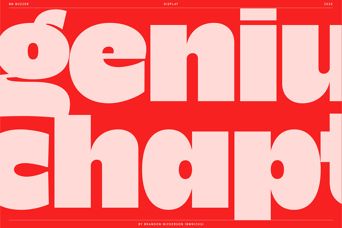 BN Buzzer Sans Serif Display Font, a Sans Serif Font by Bnick (Photo 13 of 18)