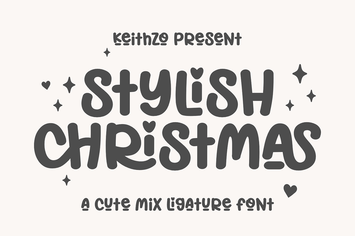 Stylish Christmas - Ligatures Font, a Handwritten Font by Keithzo (Photo 1 of 9)